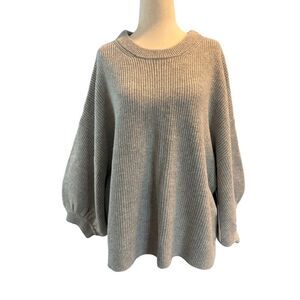 NWT Spiritual Gangster JOLIE Sweater Gray Oversized Wool Cotton XL RTL $148.00